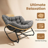 39.37"Papasan Rocking Chair Outdoor, Oversized Patio Egg Chair