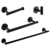 Matte Black Stainless Steel 4-Piece Bathroom Accessories Set