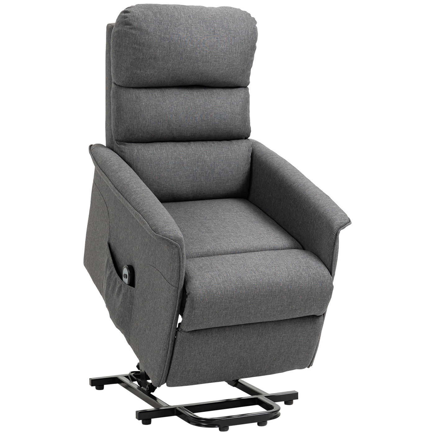 Electric Power Lift Recliner Chair, Gray Fabric with Remote