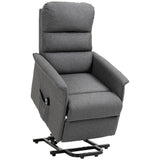 Electric Power Lift Recliner Chair, Gray Fabric with Remote