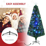 HOMCOM 6' Tall Douglas Fir Pre-Lit Artificial Christmas Tree with Realistic Bran