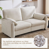 60" Down Filled Minimalist Sofa, Multiple Colors