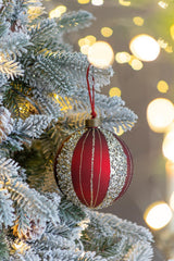 4.7" Glass Christmas Ball Ornaments Holiday Decor Set