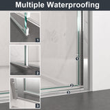 34"W x 72"H Frameless Circular Pivot Shower Door in Chrome With 1/4" (6mm)