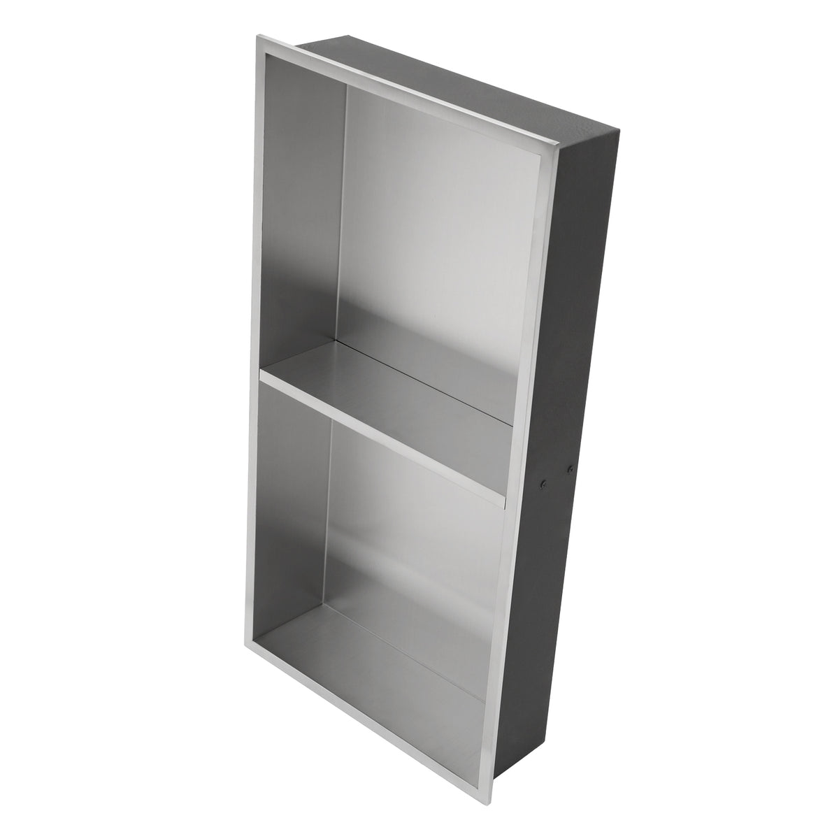 Brushed Nickel Stainless Steel Shower Niche Double Shelf 13' x 25' for Bathroom