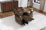 Velvet Recliner Power with Massage Brown