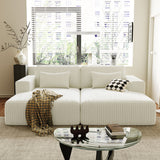 Corduroy Double Sofa Bed with 2 Pillows