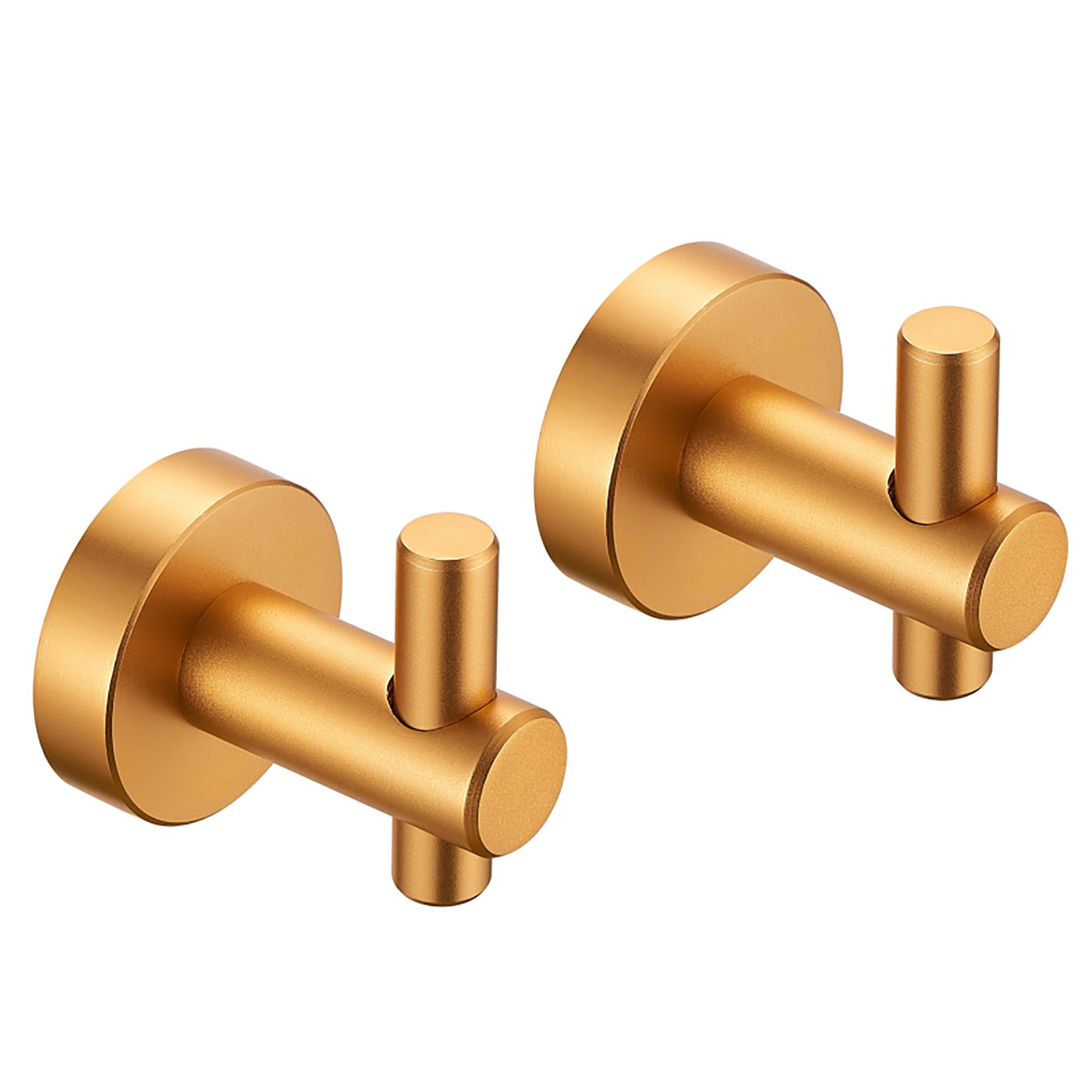 Brushed Gold Round Base Wall Hook, 2 Pack