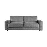 Grey 3-Seater Corduroy Sofa Modern Minimalist