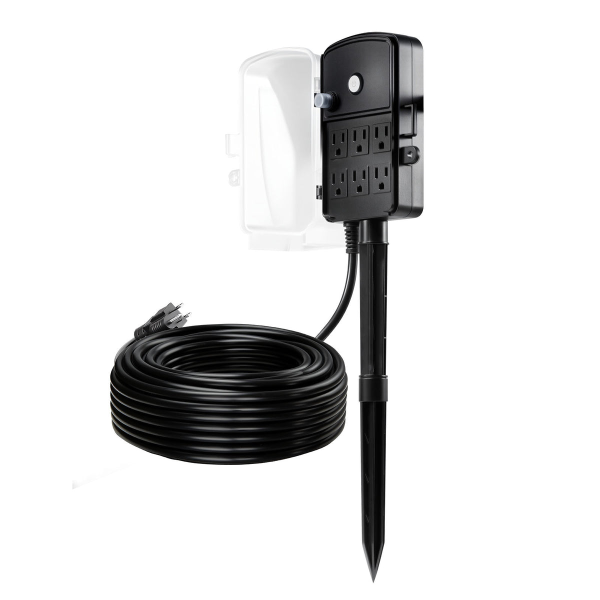Outdoor Power Stake, 100 FT Extension Cord, Outdoor Power Strip Weatherproof wit