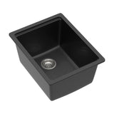 Quartz Bar Sink - 15" x 20" Black Granite Composite Workstation Undermount