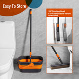 Sponge Mop and Collapsible Bucket Kit - Hands-Free Floor Cleaning