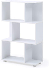Modern 3-Shelf White Bookcase