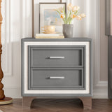 Velvet Nightstand Gray