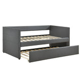 Daybed with Trundle Wood Sleeper Dark Gray
