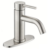 ADA Compliant Single Hole Waterfall Bathroom Faucet Brushed Nickel