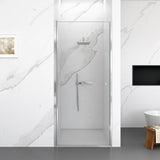 34"W x 72"H Frameless Circular Pivot Shower Door in Chrome With 1/4" (6mm)