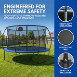 Outdoor Trampoline 14' - Basketball Hoop, Enclosure Net, Ladder