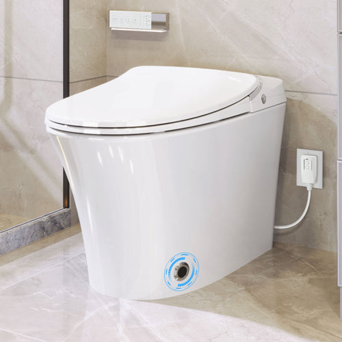 Elongated Smart Bidet Toilet with Heated Seat and Dryer