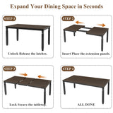 Engineered Wood Dining Table Black/Espresso 63"