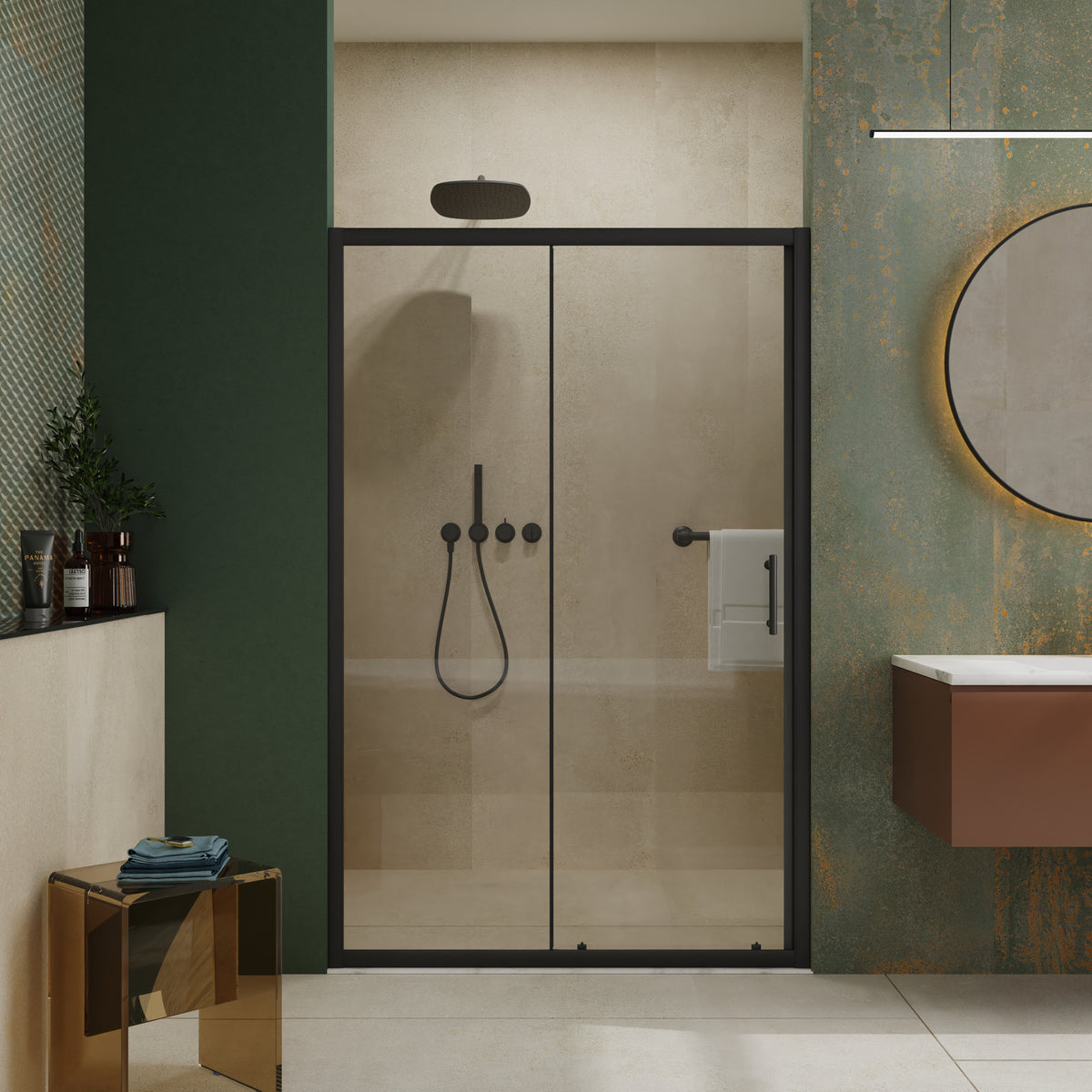48.in W x 72.in H Single Sliding Shower Door