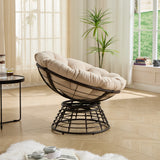 Metal Outdoor Chair Swivel Beige