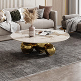 Round Metal Coffee Table Gold