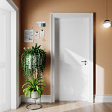 30" X 80"Louver Interior Door Slab, White PVC Waterproof Moisture-Resistant