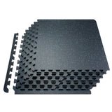 0.56 Inch Thick Gym Floor Mats, 25 Tiles Rubber Top with EVA Foam