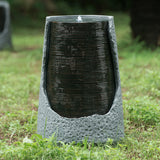 17x17x26 Polyresin Water Fountain Indoor Outdoor Modern Design LED Light