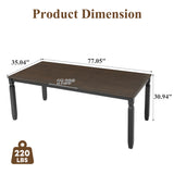 Engineered Wood Dining Table Black/Espresso 63"