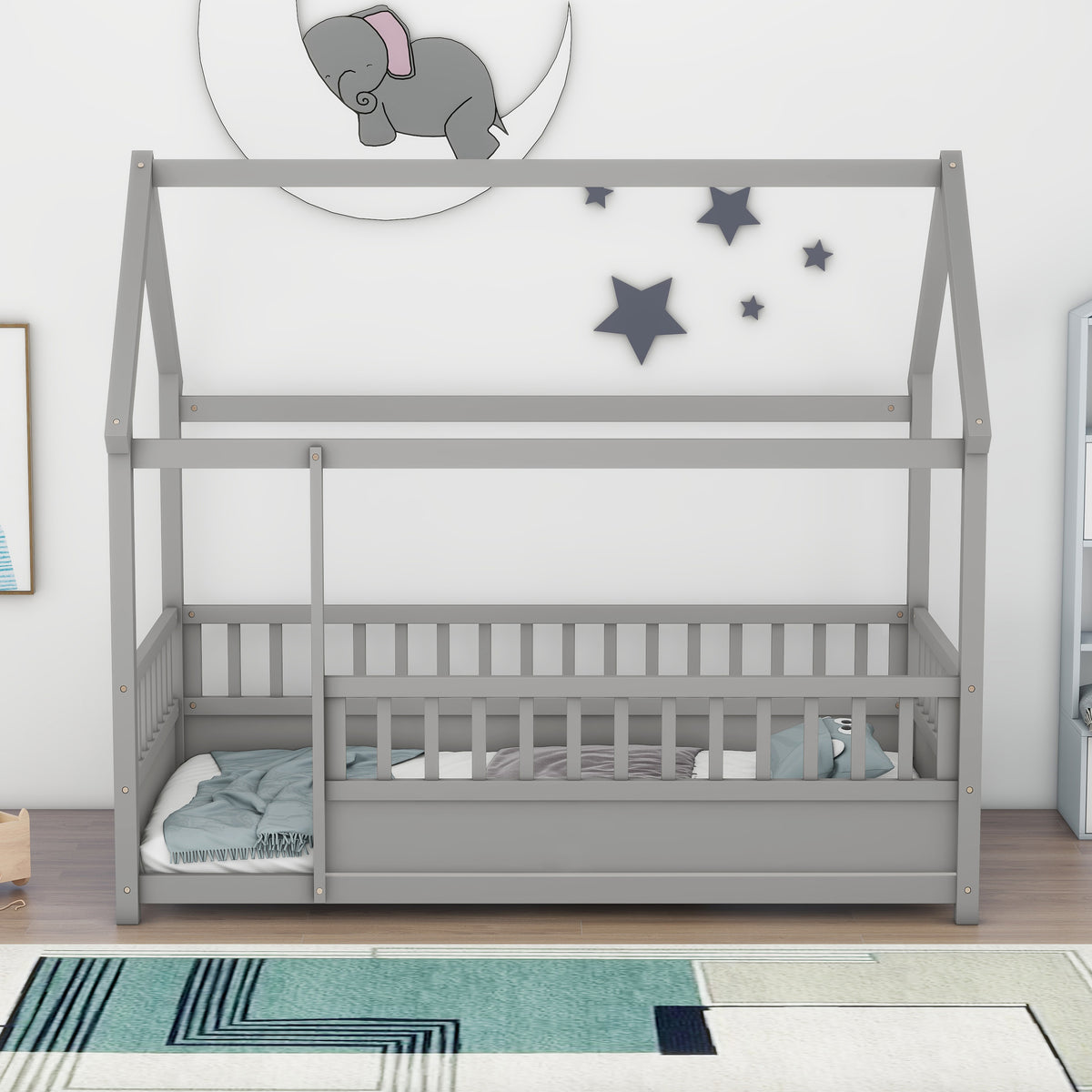 Twin Pine Platform Bed Grey