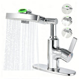LED Temperature Display Bathroom Faucet 360 Rotating Spout