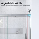 (NEW) 56"-60"W*72" H Semi-Frameless Double Sliding Shower Door