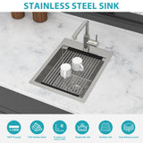 15" Topmount Sink Workstation Bar Sink with Faucet