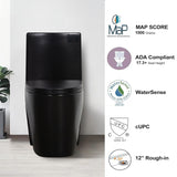 One-Piece Toilet, 1.1/1.60 GPF Water-Efficient Dual-Flush Elongated Comfort