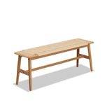 Dining Bench Solid Oak Handwoven Cane Seat Natural 31.5 In