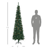 HOMCOM 7.5 Foot Pencil Artificial Christmas Tree, Slim Pine Needles Xmas Tree wi