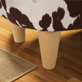 Fabric Ottoman Brown/White