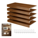 Wire Shelf Covers Foamed PVC 24x16 Inch Walnut 5 Pack
