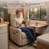 Velvet Recliner Swivel Power Brown