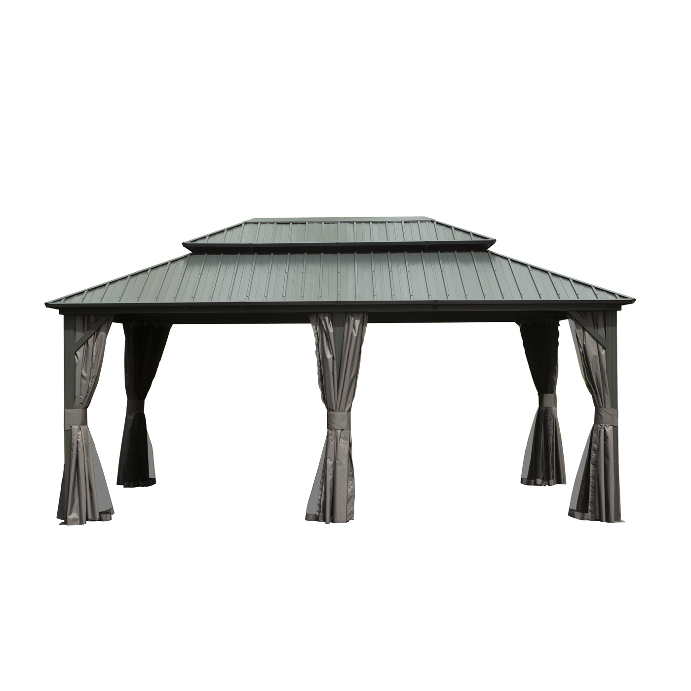 12' x 18' Hardtop Gazebo Aluminum Galvanized Steel Double Roof