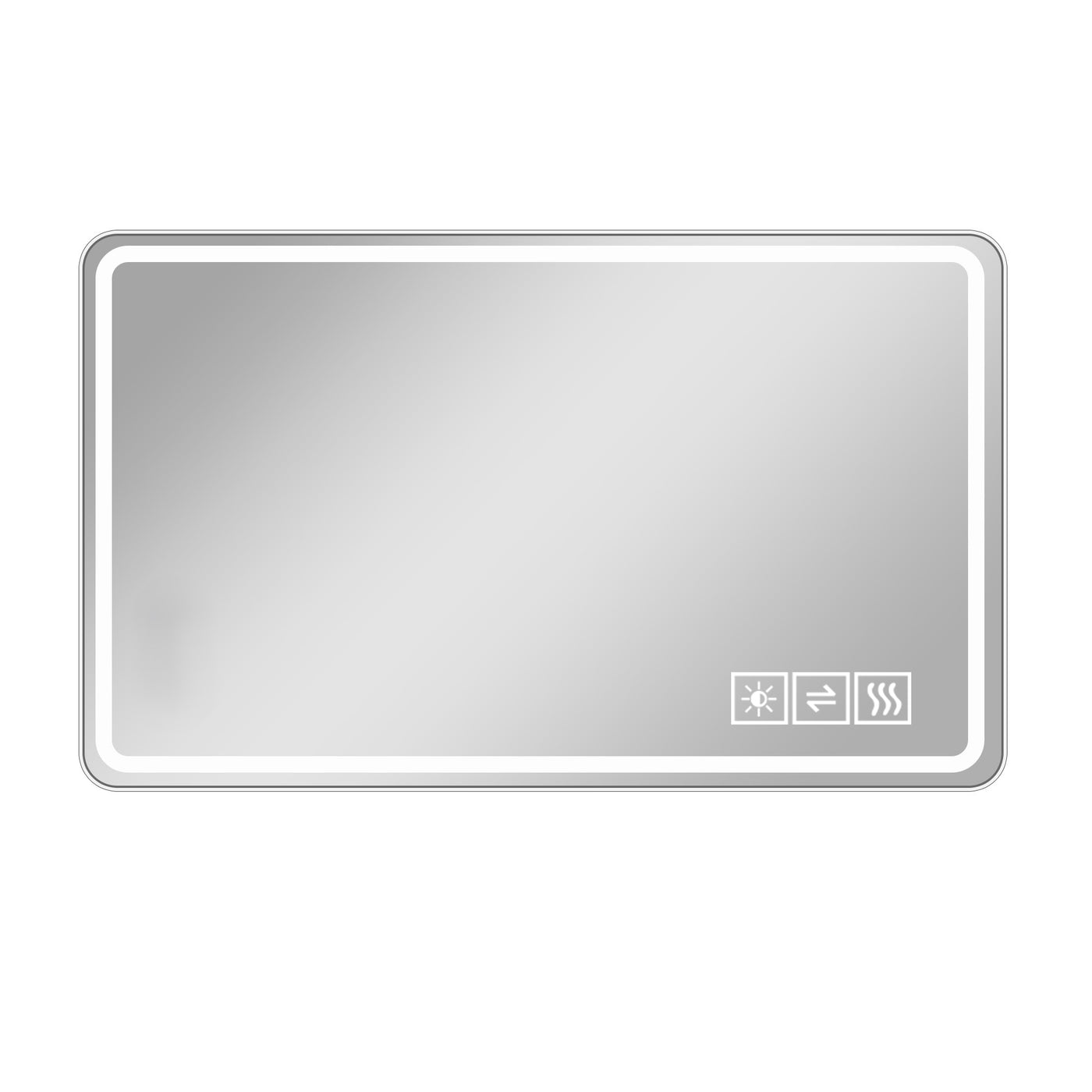 Frameless LED Bathroom Mirror Vanity 24X40 Inch with Anti-Fog Front Lights