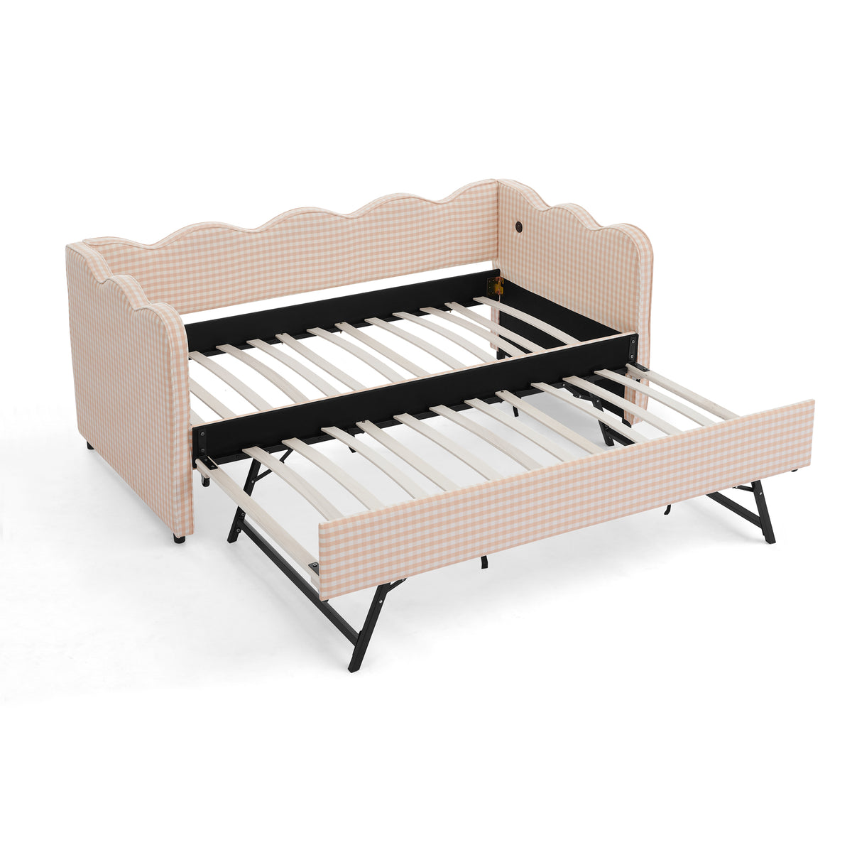 Twin Upholstered Trundle Bed Pink