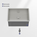 Laundry Sink 24 Inch - 24x18x12 Inch Undermount Utility Sink Deep Single Bowl
