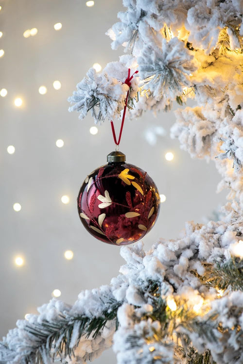 4.7" Glass Christmas Ball Ornaments Set of 4