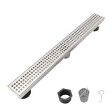 24" Linear Shower Floor Drain 304 Stainless Steel Quadrato Grate