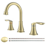 8 Inch Widespread Bathroom Sink Faucet Brushed Gold 3 Hole