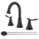 8 inch Widespread 2-Handle Matte Black Bathroom Sink Faucet
