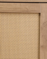 Shoe Cabinet with Rattan Doors, 5-Tier Shoe Storage Cabinet with Open Shelves